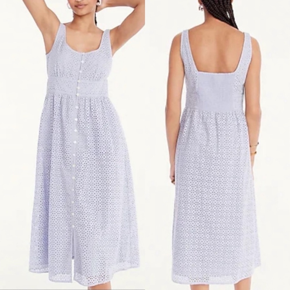 J. Crew Eyelet Midi Dress Cotton 16T - Picture 2 of 12